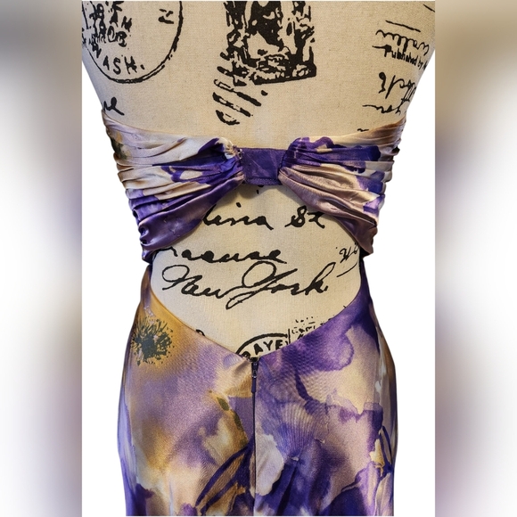 Camille La Vie Purple and Gold Strapless Gown - Picture 6 of 11